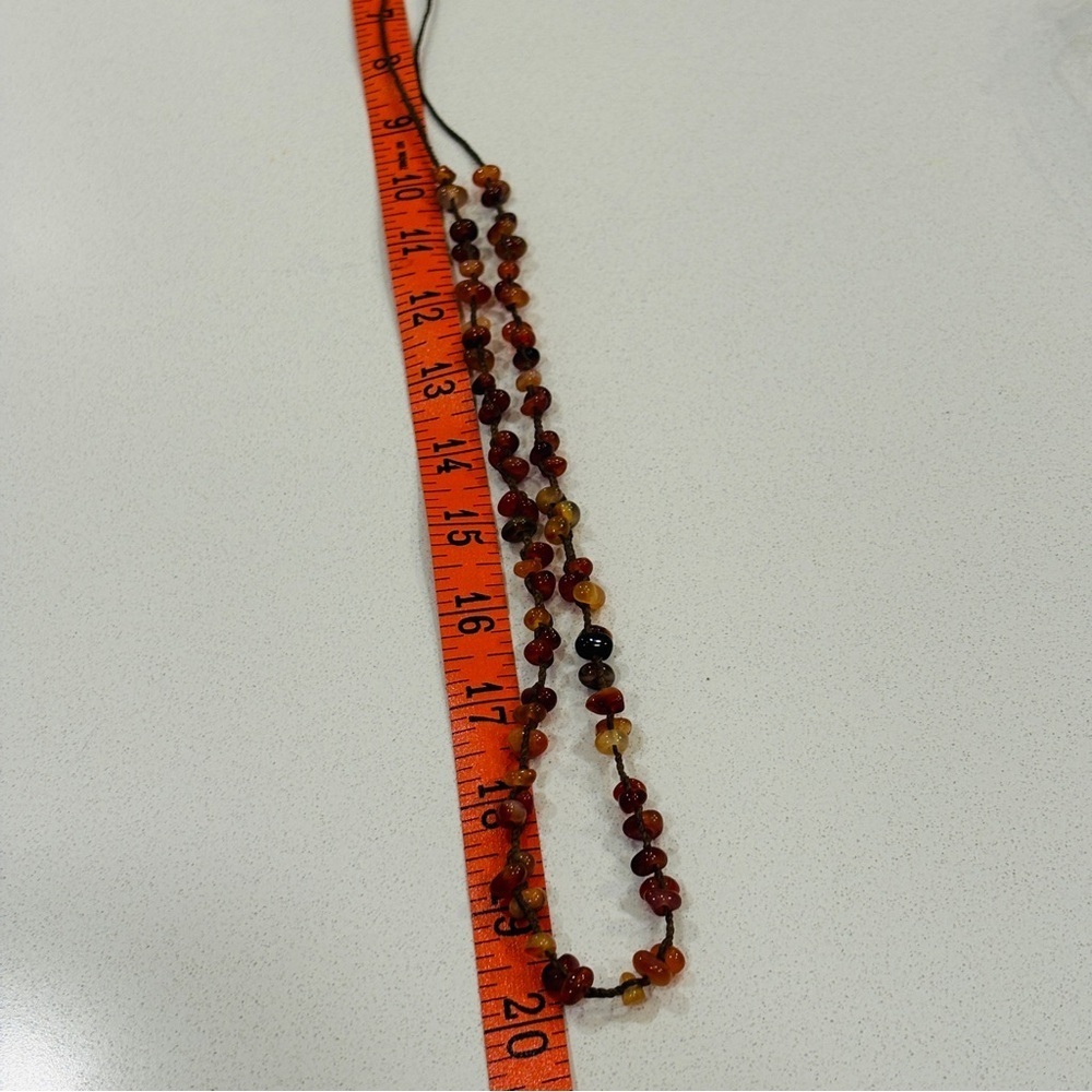 Chan Luu 40.5" Leather Cinnamon Agate Beaded Necklace Boho Layering Gemstone - Picture 12 of 14